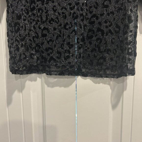 Zara Black Leopard Print Sheer Blouse Women’s Size M - Picture 4 of 6